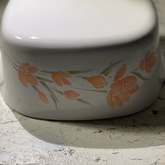 1 Corning Ware 3 Qt Peach Floral Casserole Pan - Picture 8 of 10